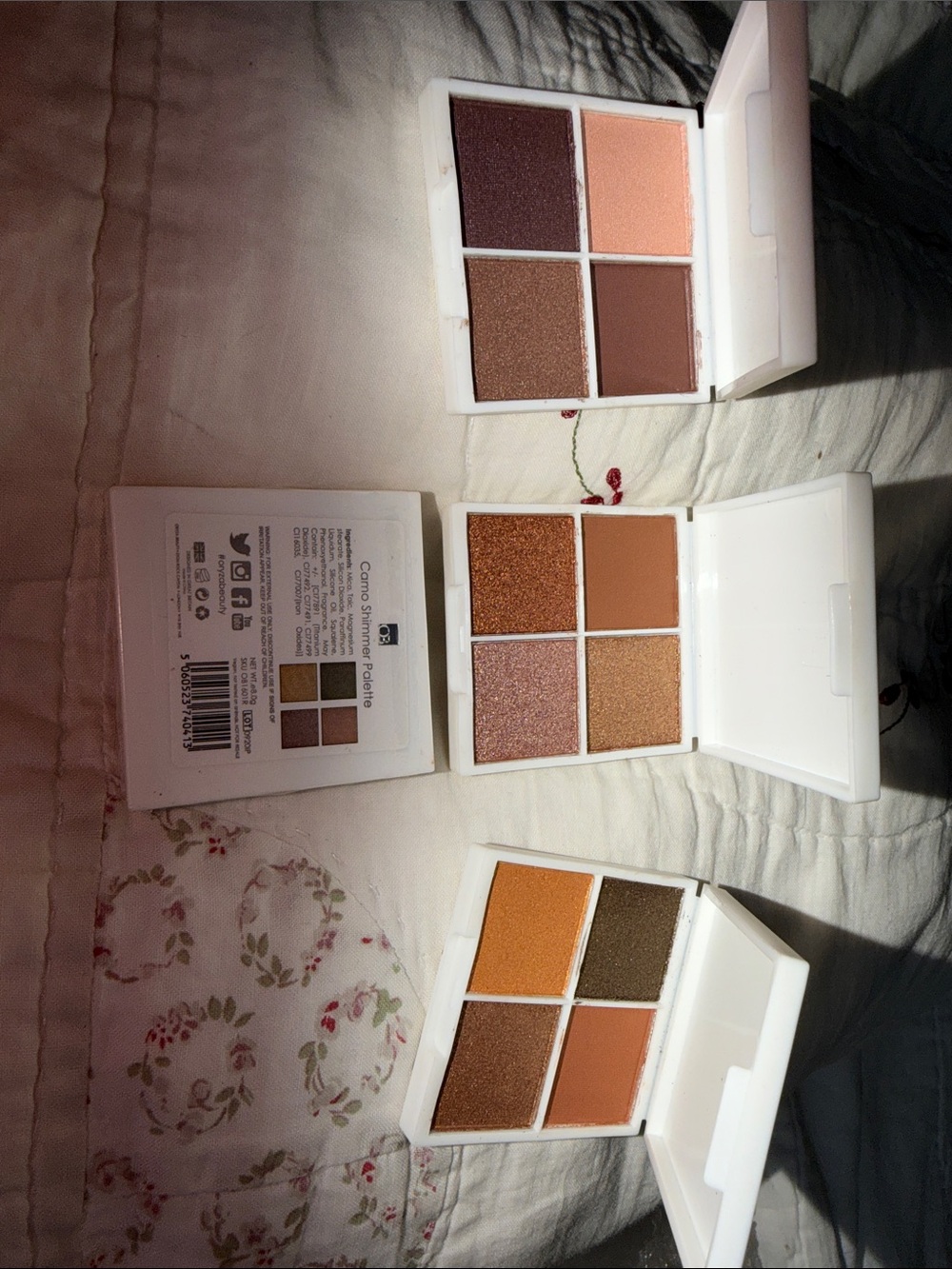 Neutral & Warm 4-Pan Eyeshadow Quads - Peach, Brown & Gold Tones